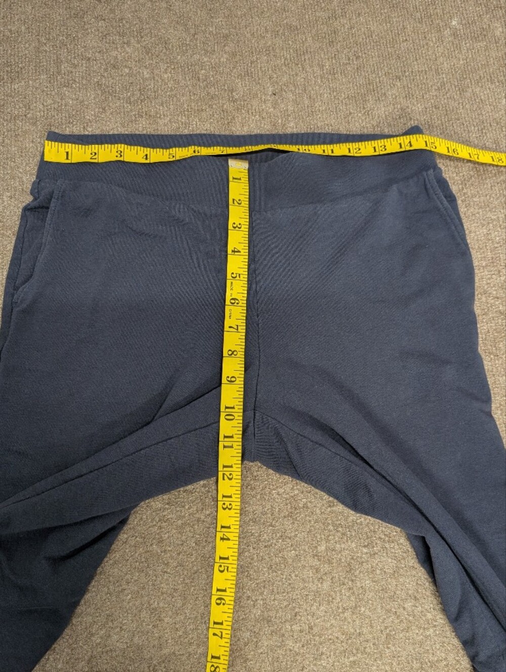 Pure Jill Affinity French Terry Slim Leg Pima Cotton Blue Pants (Small) - Picture 8 of 9